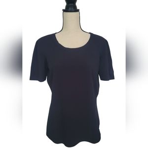 ESCADA by Margaretha Ley - Women's Black Stretch Knit Top, Size L/12 (44)